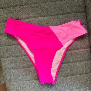 SHEIN Pink High-Cut Bikini Cheeky Style